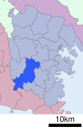 Location of Totsuka ward Yokohama city Kanagawa prefecture Japan